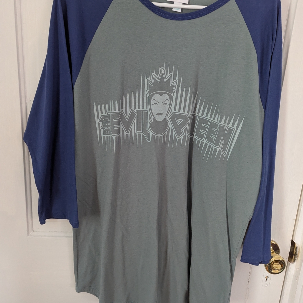 Gray and Blue Evil Queen Raglan Shirt - Picture 2 of 2